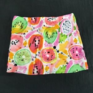 NWT NEW Pina Colada Corset Mini Skirt Set Colorful Pastel Fruits Watercolor